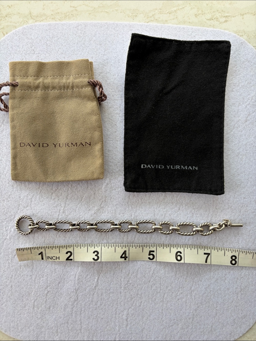 David Yurman Sterling Silver Twisted Cable Oval Link Bracelet